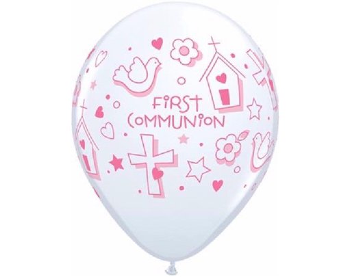 (25) WHITE 1ST COMMUNION GIRL 11IN BALLOONS