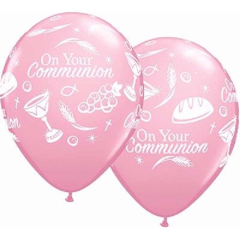 (25) PINK COMMUNION SYMBOLS 11IN BALLOONS