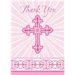 (8) PINK RADIANT CROSS THANK YOU NOTES