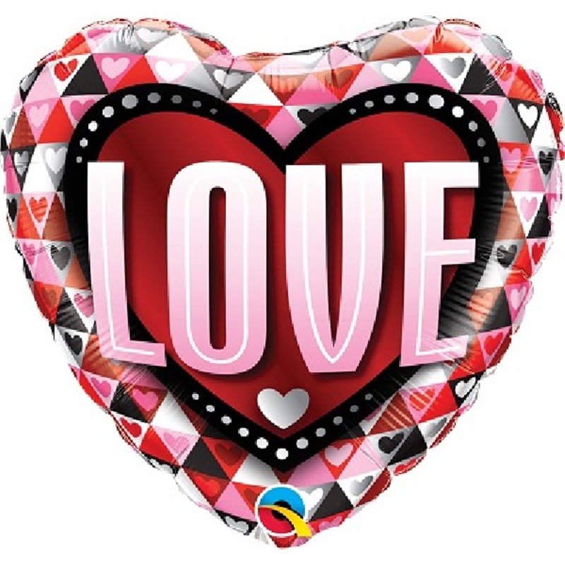 LOVE TRIANGLES 18IN FOIL BALLOON