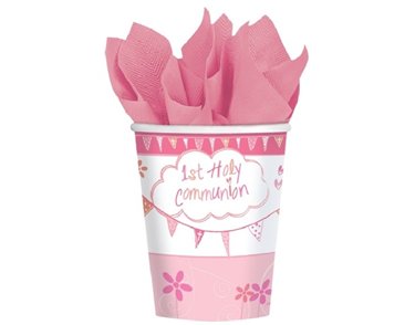 (8) 266ML PINK COMMUNION CHURCH CUPS