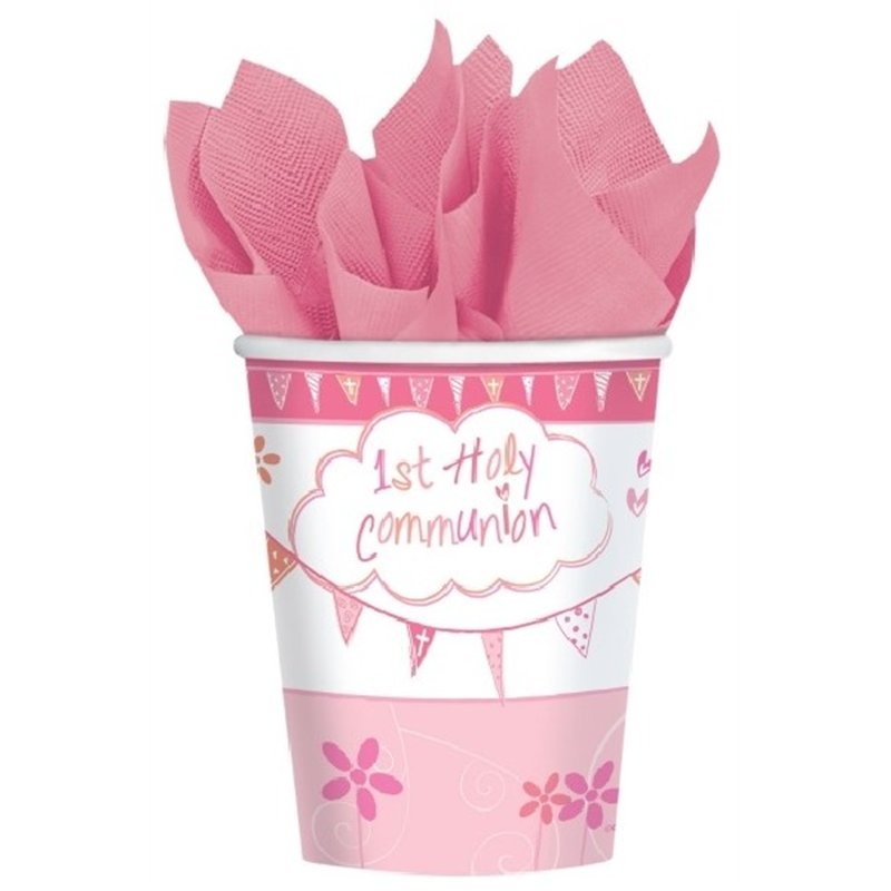 (8) 266ML PINK COMMUNION CHURCH CUPS