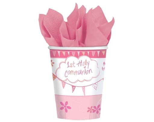 (8) 266ML PINK COMMUNION CHURCH CUPS
