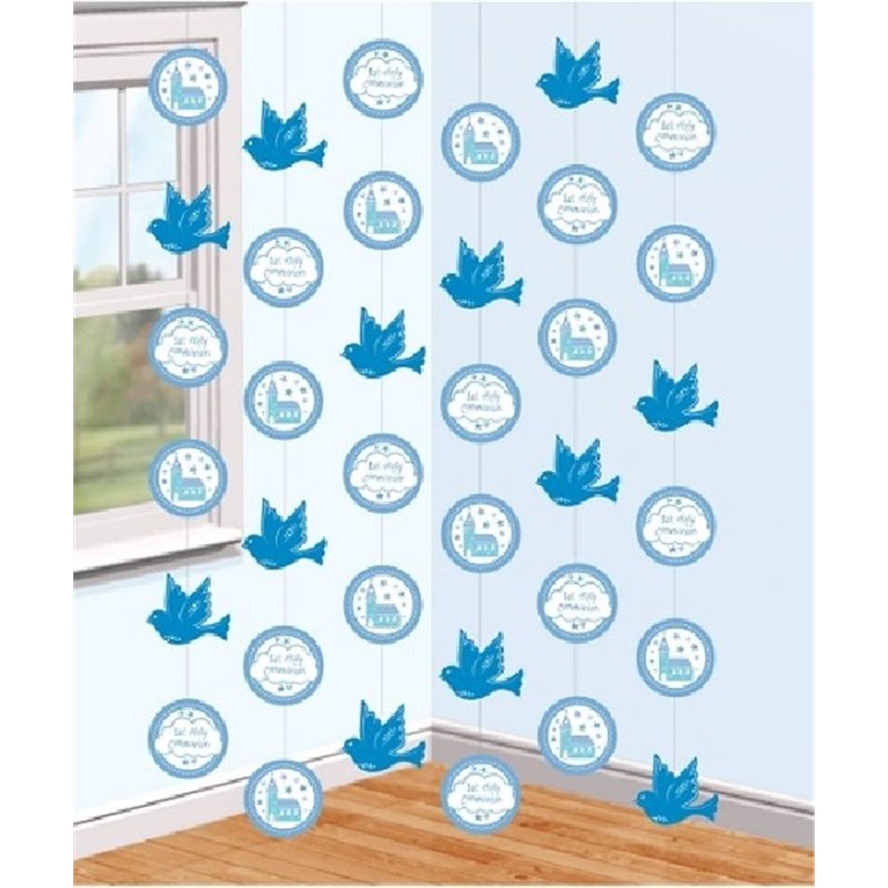 (6) BLUE COMMUNION CHURCH STRING DECS