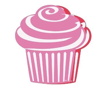 (10) MINI CUPCAKE CUTOUT RED/PINK