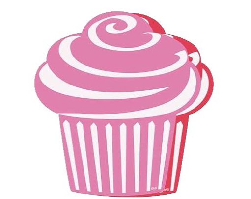 (10) MINI CUPCAKE CUTOUT RED/PINK