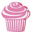 (10) MINI CUPCAKE CUTOUT RED/PINK