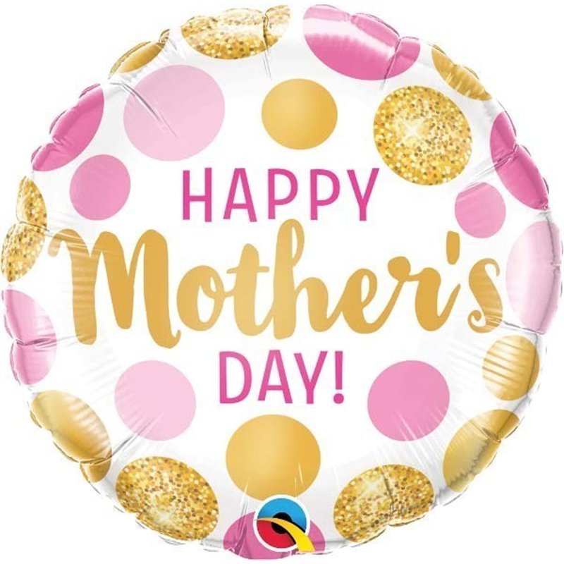 MOTHERS DAY PINK & GOLD 18IN FOIL BALLOON