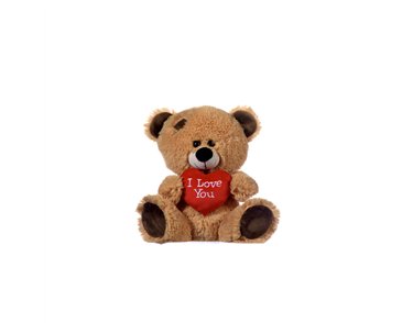 8IN BROWN BEAR WITH I LOVE YOU HEART