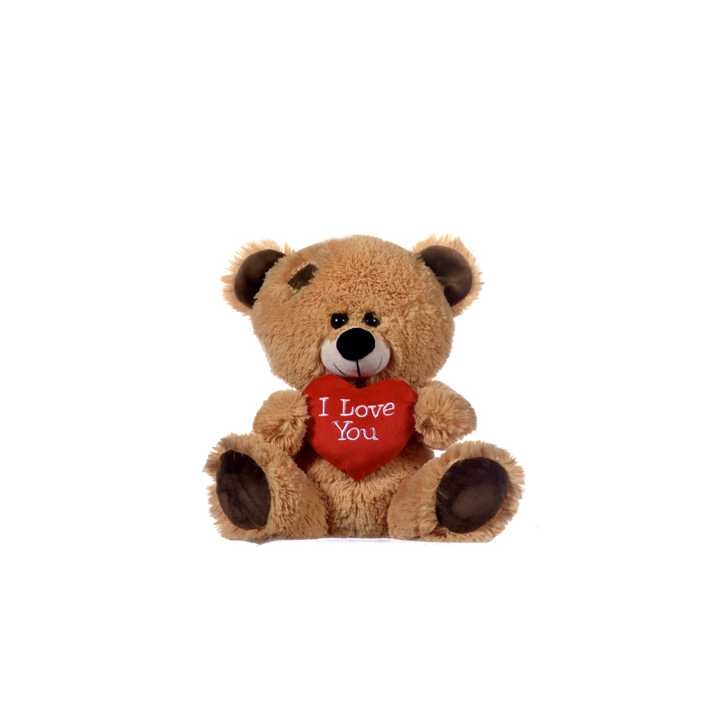 8IN BROWN BEAR WITH I LOVE YOU HEART
