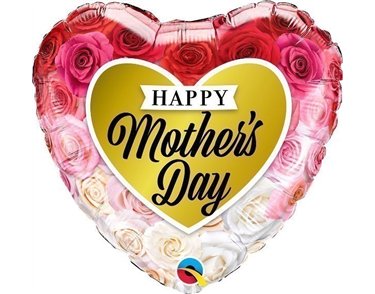 18IN MOTHERS DAY ROSES GOLD HEART FOIL