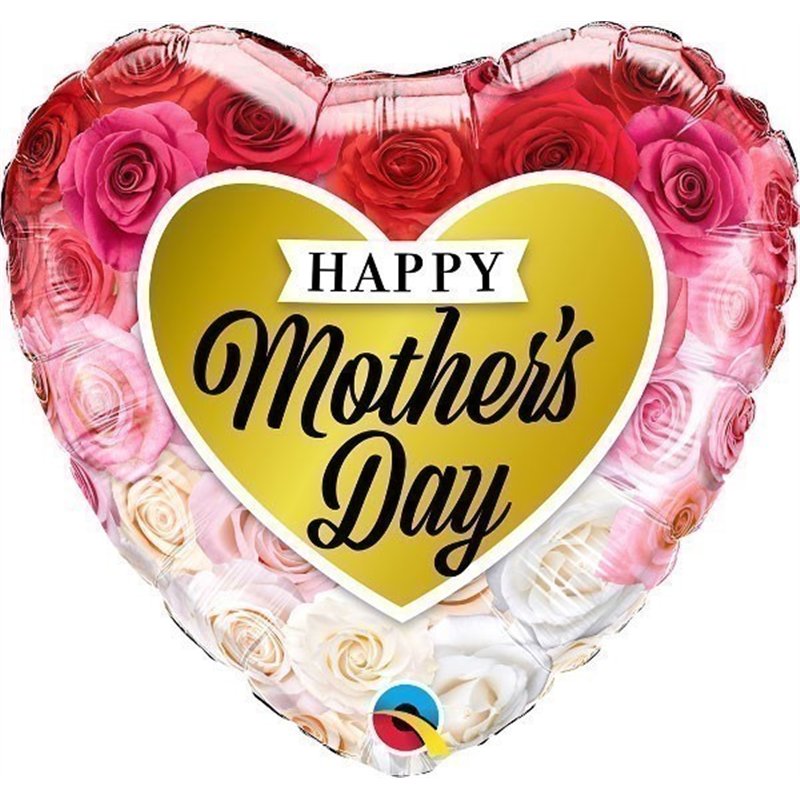 18IN MOTHERS DAY ROSES GOLD HEART FOIL