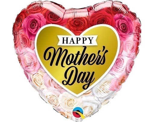 18IN MOTHERS DAY ROSES GOLD HEART FOIL