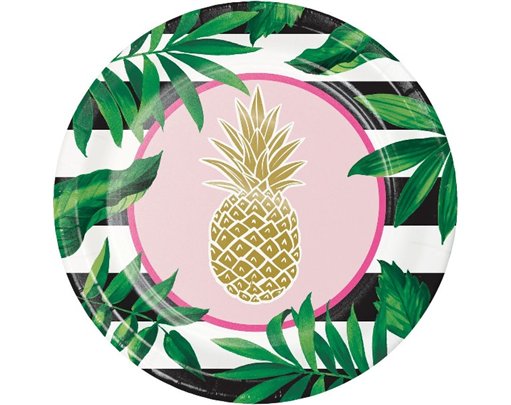 (8) 10IN GOLDEN PINEAPPLE BANQUET PLATES