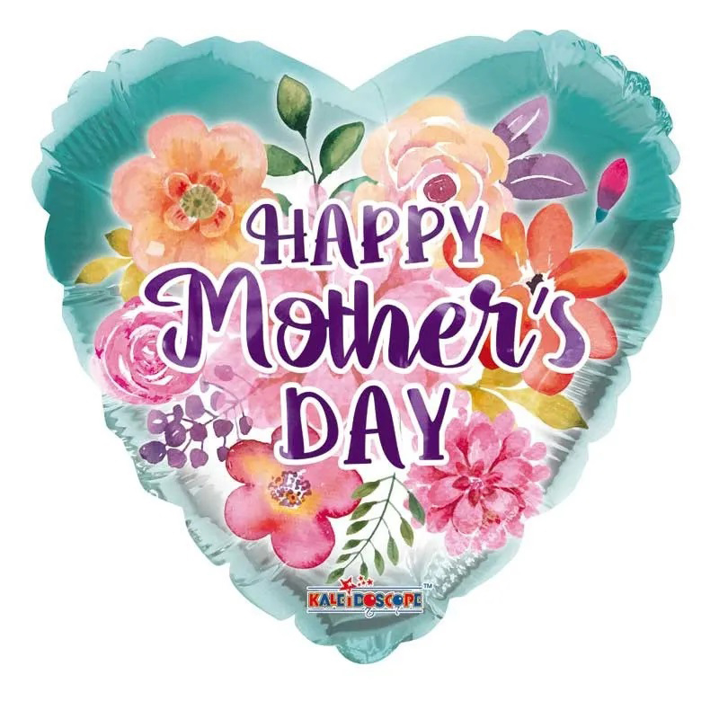 18IN HAPPY MOTHERS DAY HEART FOIL BALLOON