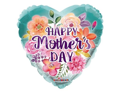 18IN HAPPY MOTHERS DAY HEART FOIL BALLOON