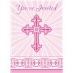 (8) PINK RADIANT CROSS INVITATIONS
