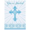 (8) BLUE RADIANT CROSS INVITATIONS