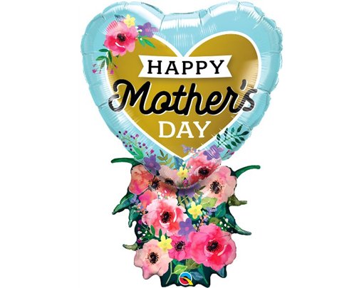38IN MOTHERS DAY HEART BOUQUET FOIL