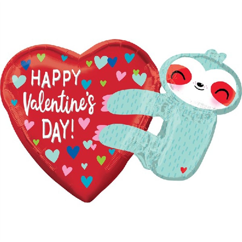 30in HAPPY VALENTINES SLOTH SUPER SHAPE