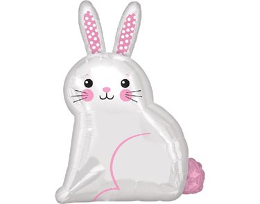 WHITE SATIN BUNNY JNR FOIL SHAPE
