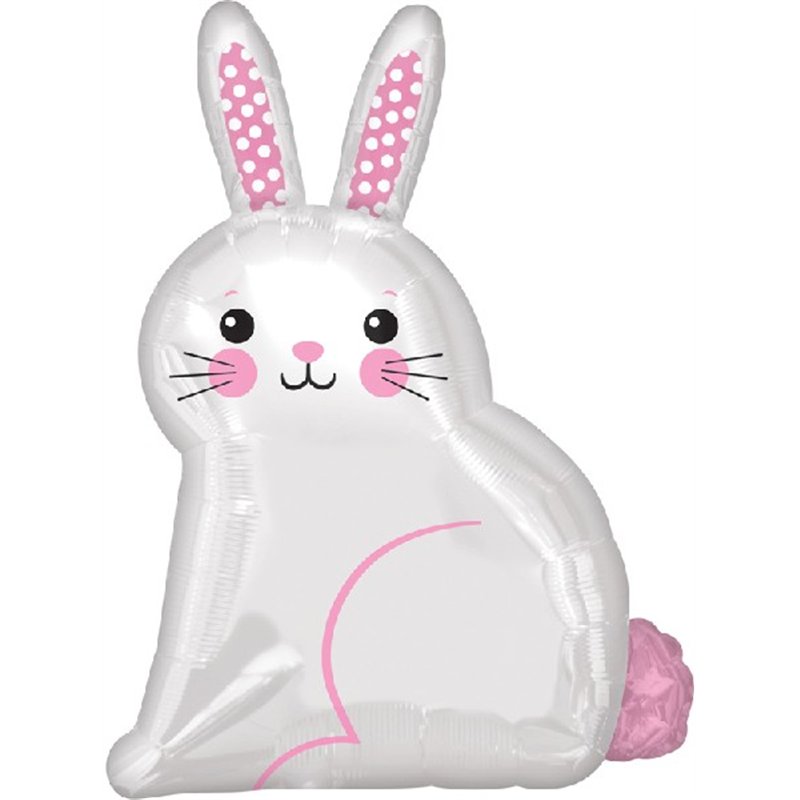 WHITE SATIN BUNNY JNR FOIL SHAPE