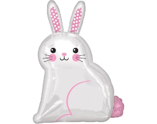 WHITE SATIN BUNNY JNR FOIL SHAPE