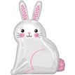 WHITE SATIN BUNNY JNR FOIL SHAPE