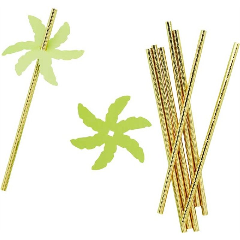 (24) PAPER PALM LEAF STRAWS