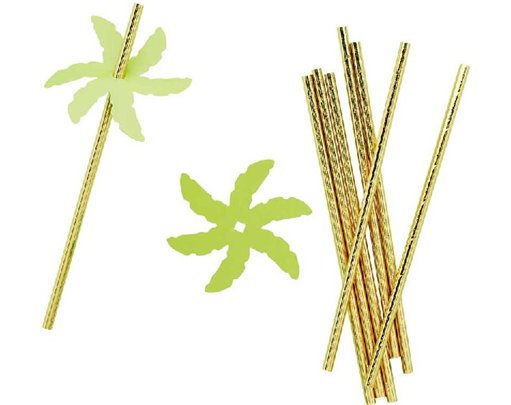 (24) PAPER PALM LEAF STRAWS