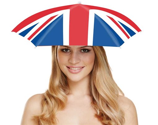 ADULT UNION JACK UMBRELLA HAT