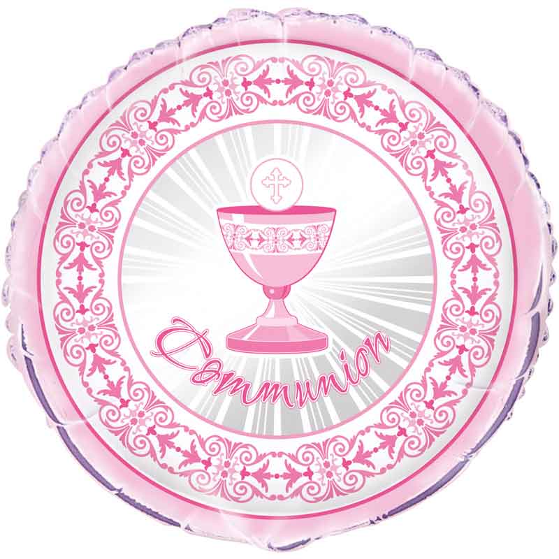 PINK RADIANT CROSS 18IN FOIL BALLOON