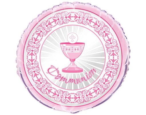 PINK RADIANT CROSS 18IN FOIL BALLOON
