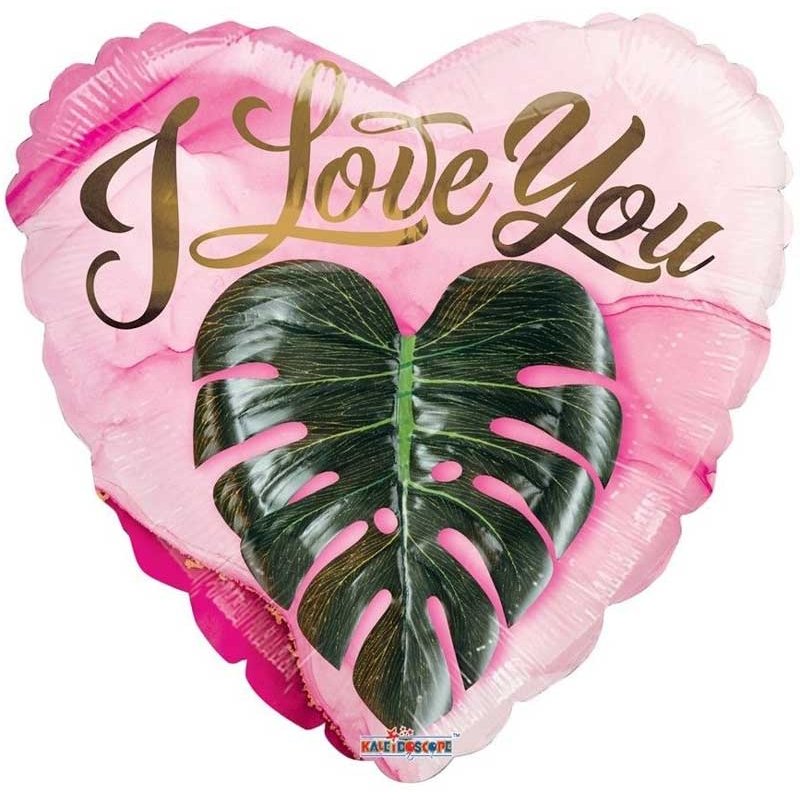 18in LOVE YOU HEART LEAF ECO ONE FOIL BALLOON