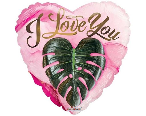 18in LOVE YOU HEART LEAF ECO ONE FOIL BALLOON