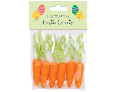6PK EASTER CARROT DECORATIONS