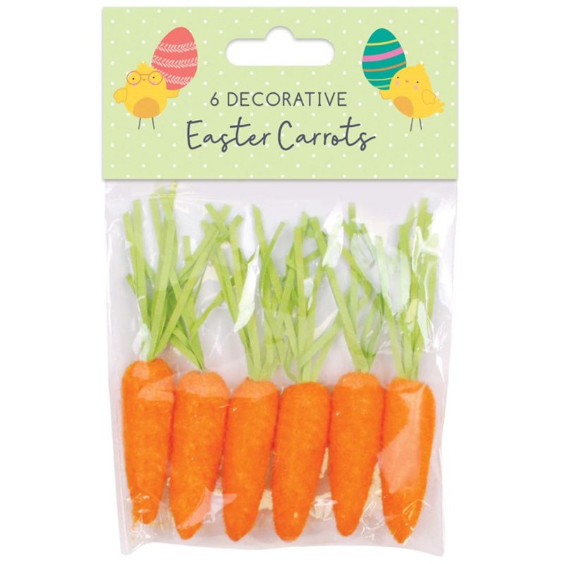 6PK EASTER CARROT DECORATIONS