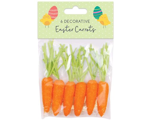 6PK EASTER CARROT DECORATIONS