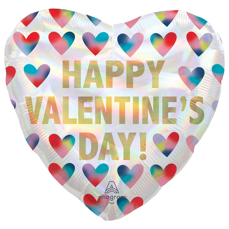 18IN IRIDESCENT HEARTS FOIL BALLOON