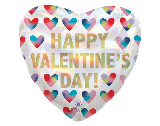 18IN IRIDESCENT HEARTS FOIL BALLOON