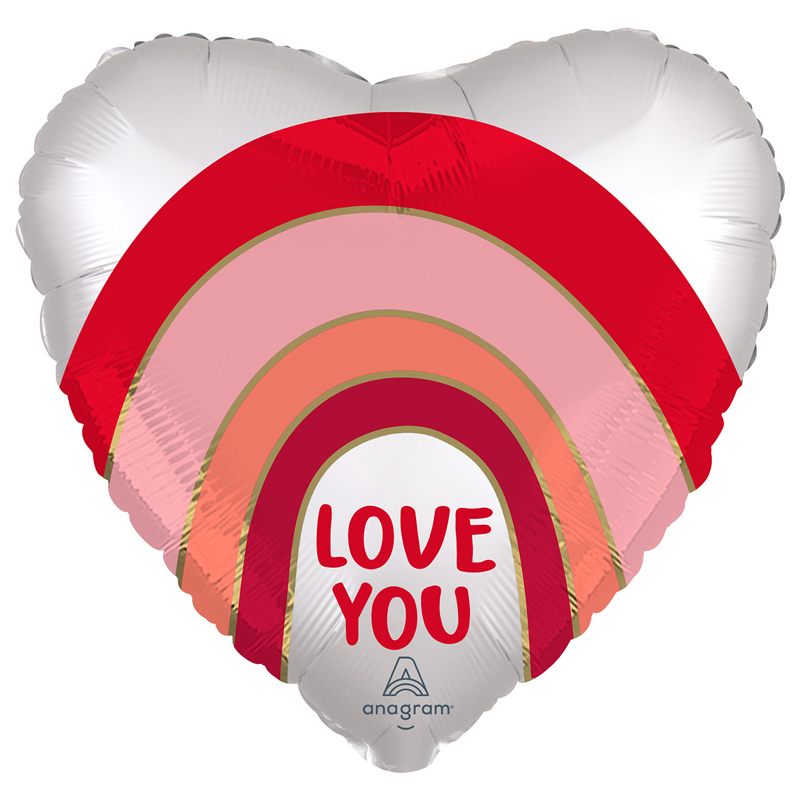 18IN SATIN LOVE YOU RAINBOW FOIL BALLOON