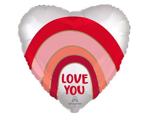 18IN SATIN LOVE YOU RAINBOW FOIL BALLOON