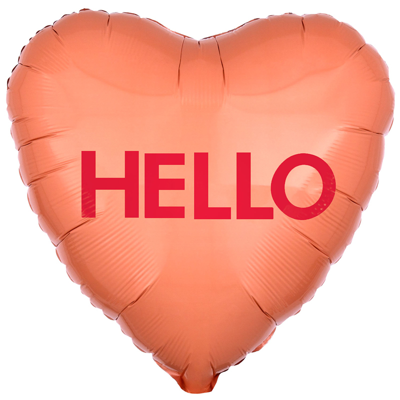 18IN HELLO CANDY HEART FOIL BALLOON