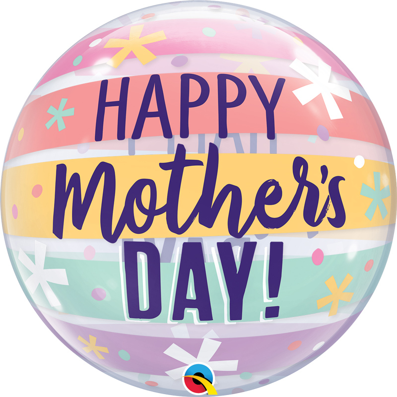 22in MOTHER'S DAY PASTEL STRIPES BUBBLE