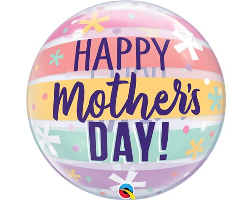 22in MOTHER'S DAY PASTEL STRIPES BUBBLE