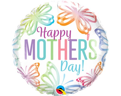 18in MOTHERS DAY PASTEL BUTTERFLIES FOIL BALLOON