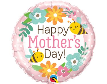 18in MOTHERS DAY BEE'S & FLOWERS FOIL BALLOON