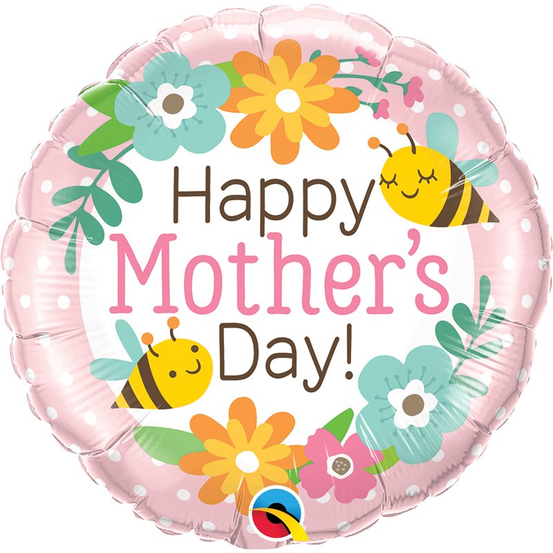 18in MOTHERS DAY BEE'S & FLOWERS FOIL BALLOON