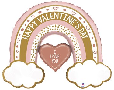 40in ROSE GOLD VALENTINE RAINBOW FOIL BALLOON