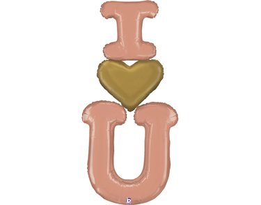 60in SPECIAL DELIVERY ROSE GOLD I HEART YOU FOIL BALLOON